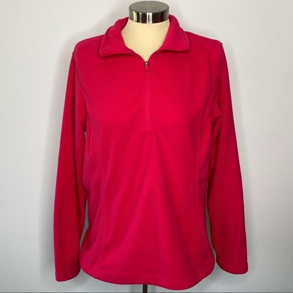 Lands’ End Pink 3/4 Zip Fleece - Picture 1 of 6